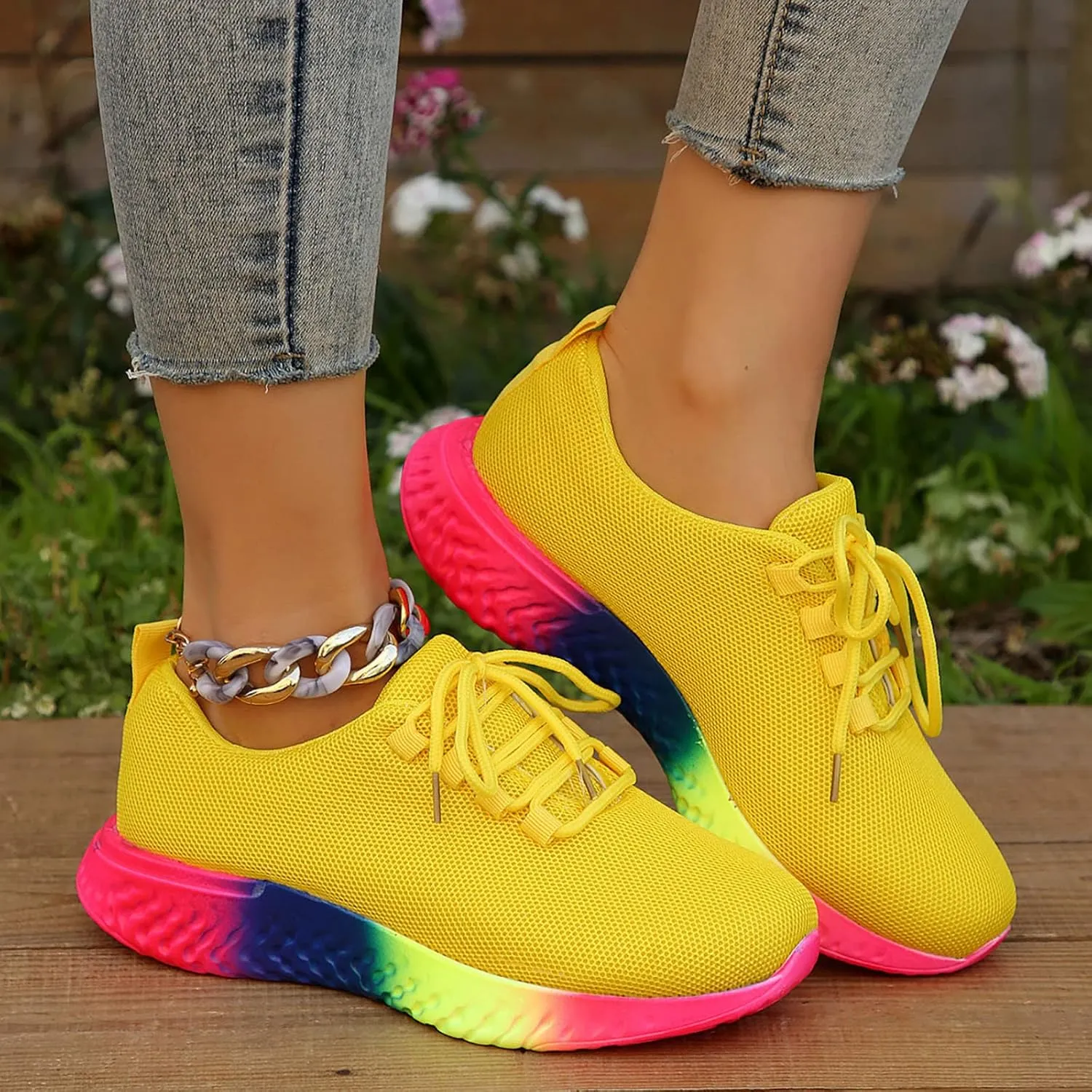 SBGMoSJ Women's Sneakers Size 9.5 Wide Women's Fashion Sneakers Platform Womens Athletic Shoes Size 8.5 Wide Slip On Shoes Women Wide Toe Box Tenis para Mujer OrtopéDicos para Caminar