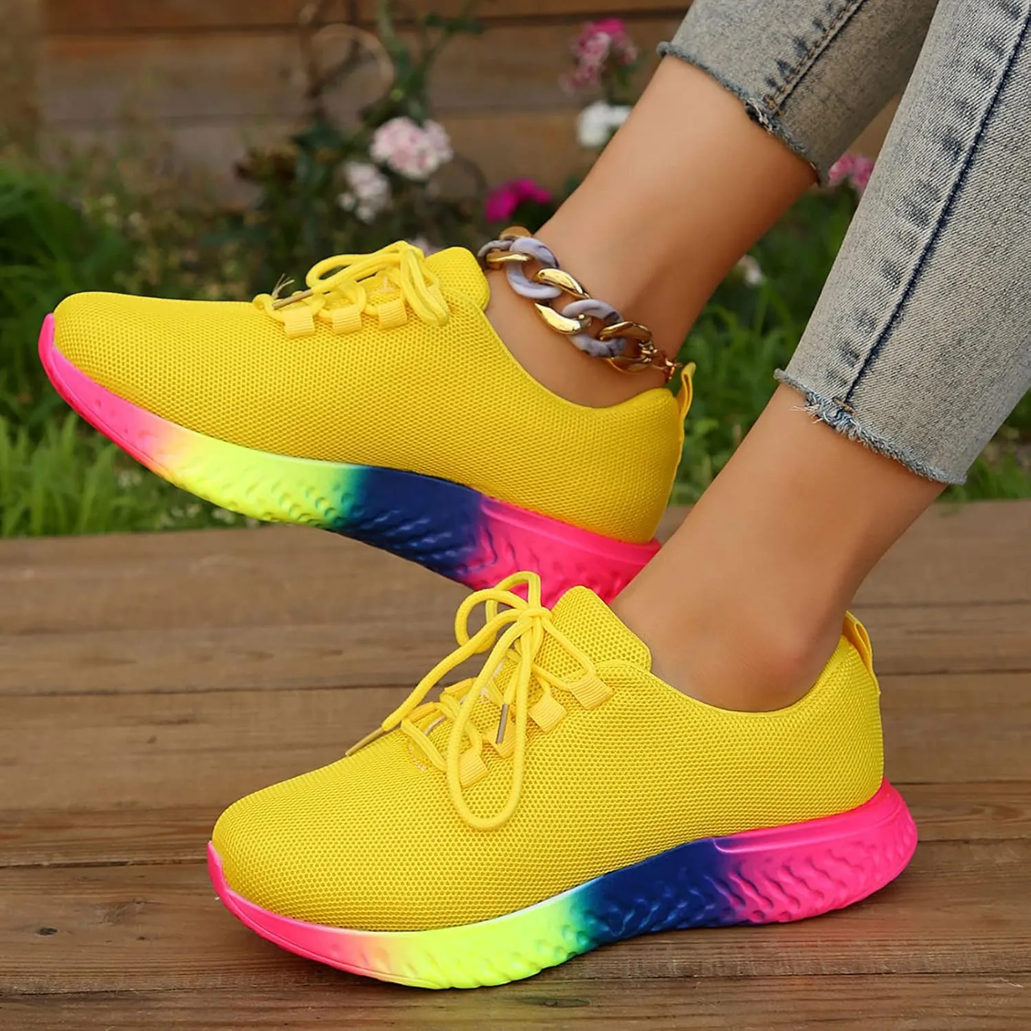 SBGMoSJ Women's Sneakers Size 9.5 Wide Women's Fashion Sneakers Platform Womens Athletic Shoes Size 8.5 Wide Slip On Shoes Women Wide Toe Box Tenis para Mujer OrtopéDicos para Caminar