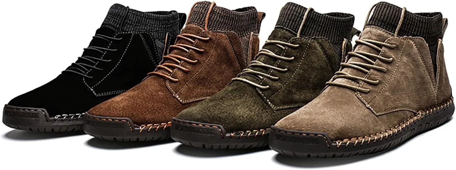 Shoe Made with Natural Materials Winter Padded Men's British Large Size Casual Suede Handmade Foreign Trade Sport Shoes