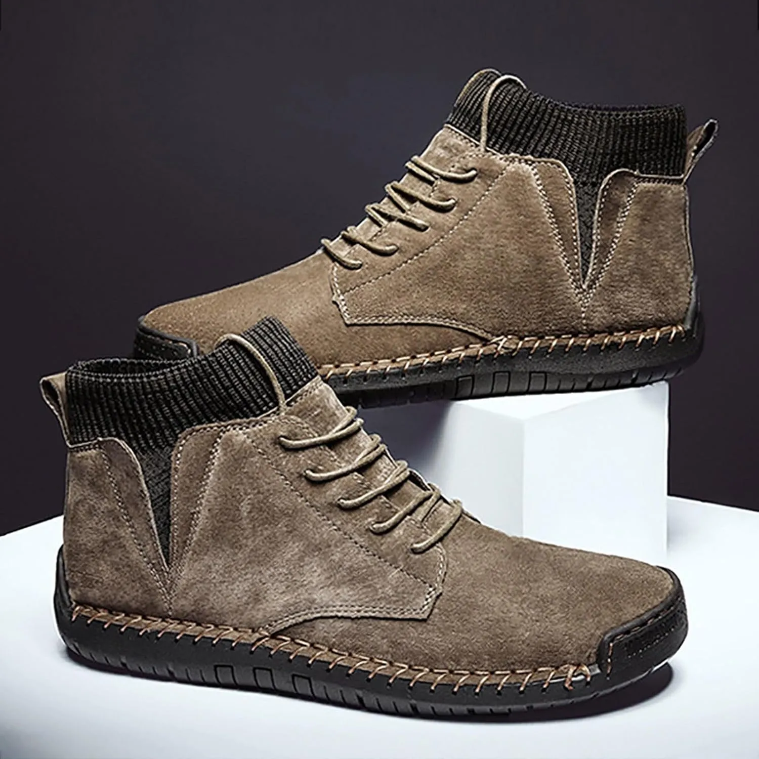 Shoe Made with Natural Materials Winter Padded Men's British Large Size Casual Suede Handmade Foreign Trade Sport Shoes