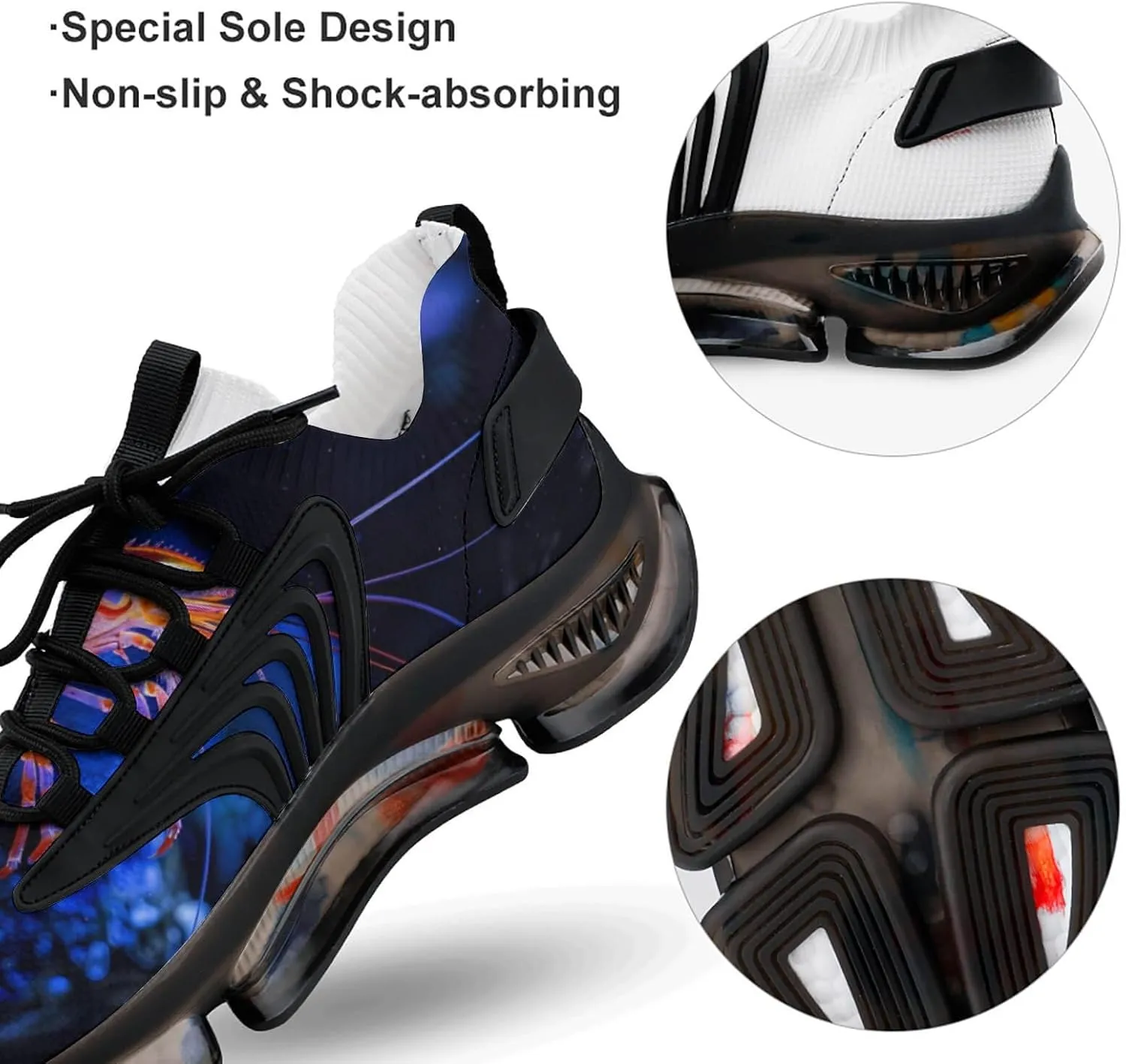 Shrimp Men's Running Shoes Lightweight Walking Shoe Breathable Sneaker