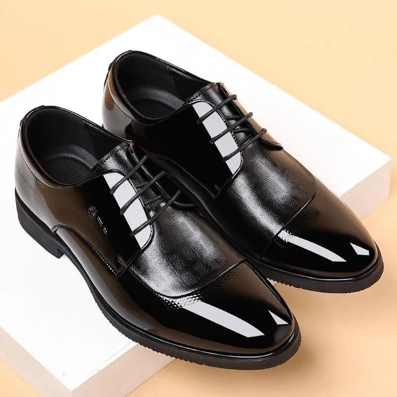 Sleek Derby Shoes for Men Genuine Leather Upper with Round Toe for Corporate Events & Evening Social Gatherings