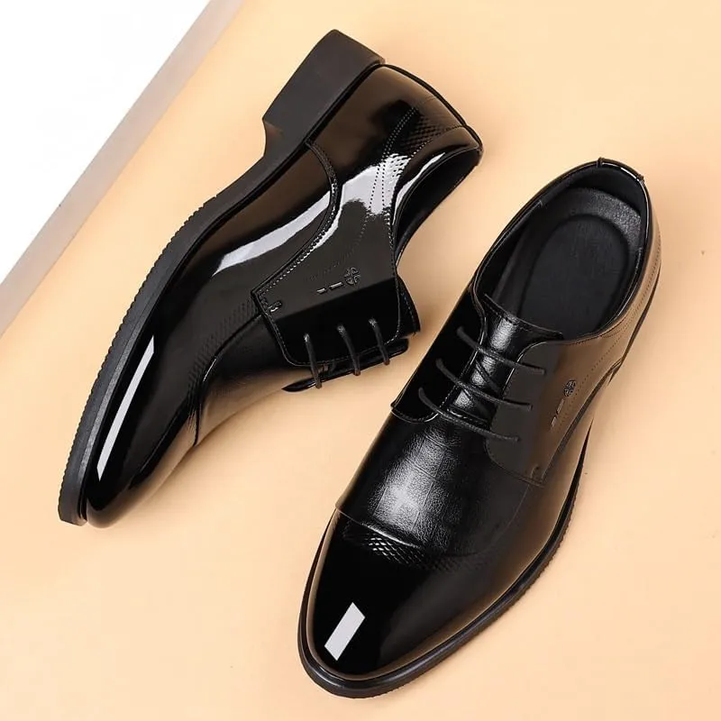 Sleek Derby Shoes for Men Genuine Leather Upper with Round Toe for Corporate Events & Evening Social Gatherings