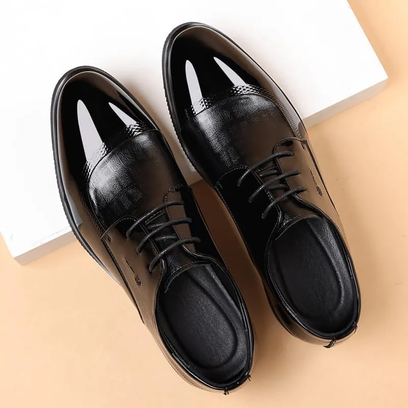 Sleek Derby Shoes for Men Genuine Leather Upper with Round Toe for Corporate Events & Evening Social Gatherings