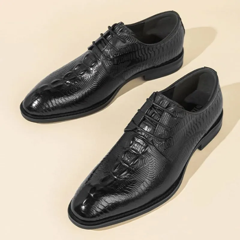 Sleek Derby Shoes for Men Genuine Leather Upper with Round Toe for Corporate Events & Evening Social Gatherings