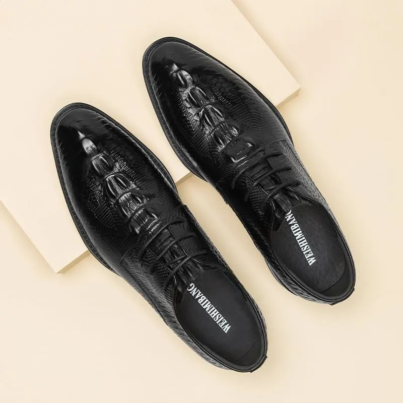 Sleek Derby Shoes for Men Genuine Leather Upper with Round Toe for Corporate Events & Evening Social Gatherings