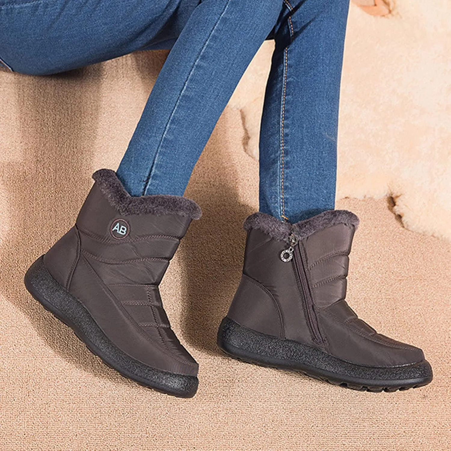 Snow Boots for Women Waterproof Slip On Warm Boots for Ladies Snow Boots Womens Winter Ankle Boots Ladies Womens Snow Boot Ankle Boots for Women Knee High Snow Booties Men