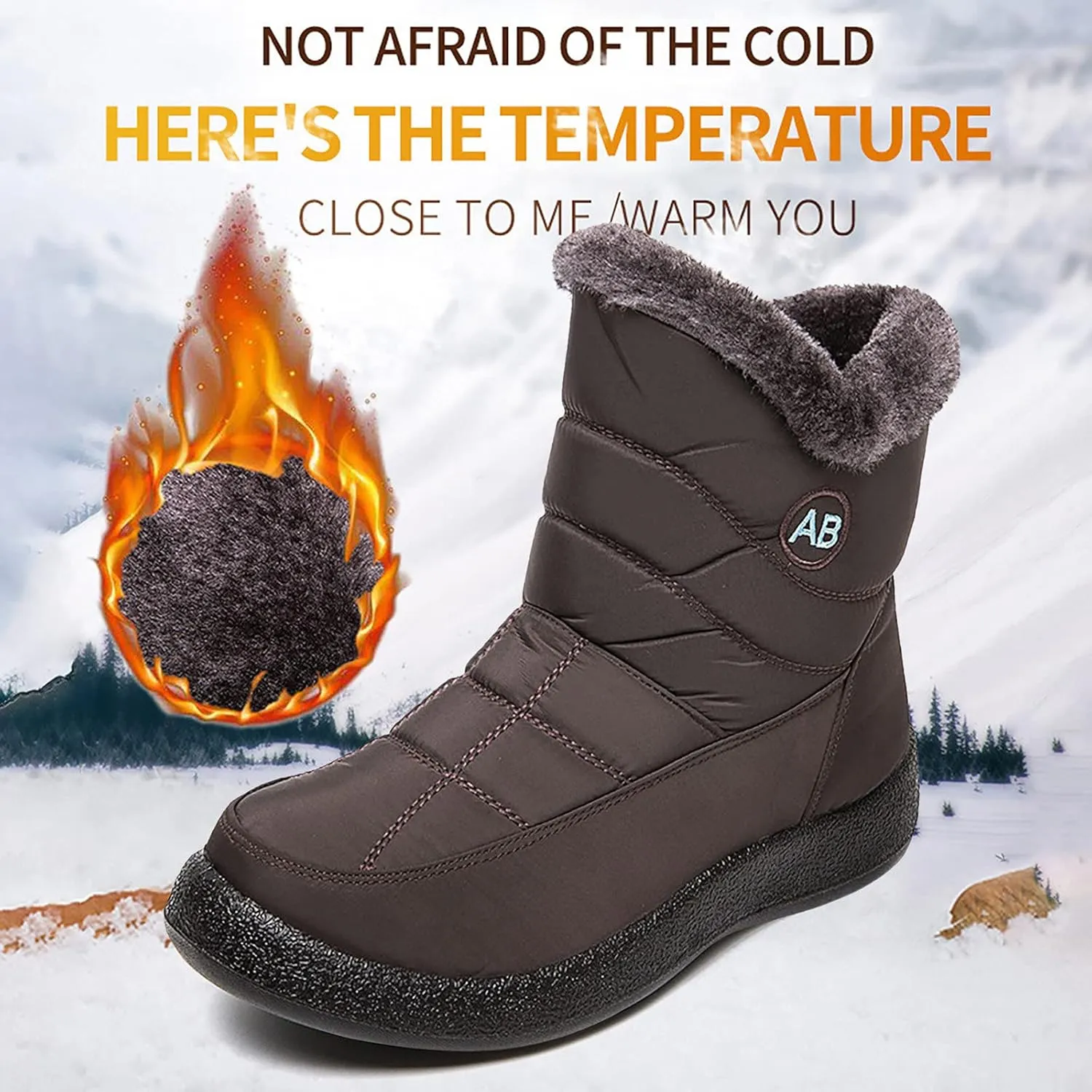 Snow Boots for Women Waterproof Slip On Warm Boots for Ladies Snow Boots Womens Winter Ankle Boots Ladies Womens Snow Boot Ankle Boots for Women Knee High Snow Booties Men