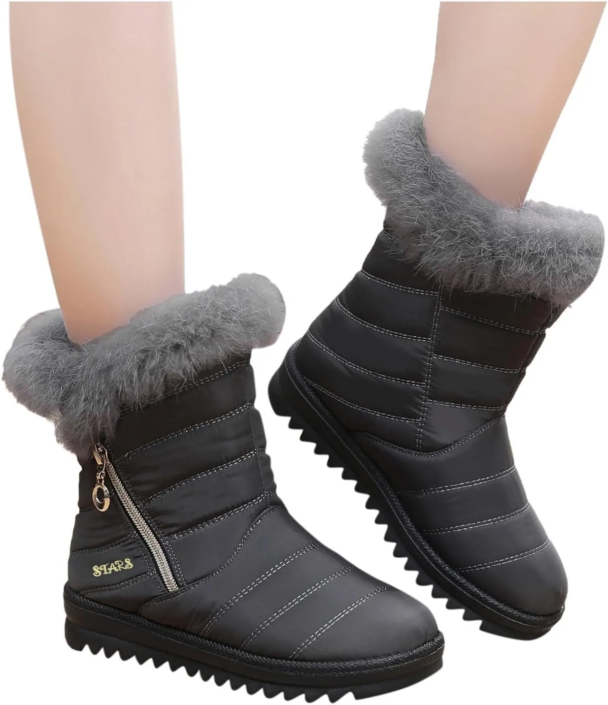 Snow Boots for Women Wide WidthEasy On Winter Boots for Ladies Womens Snow Boots Winter Shoes Warm Fur Lined Womens Short Snow Boot Steel Toe Boots for Men Snow Booties Men