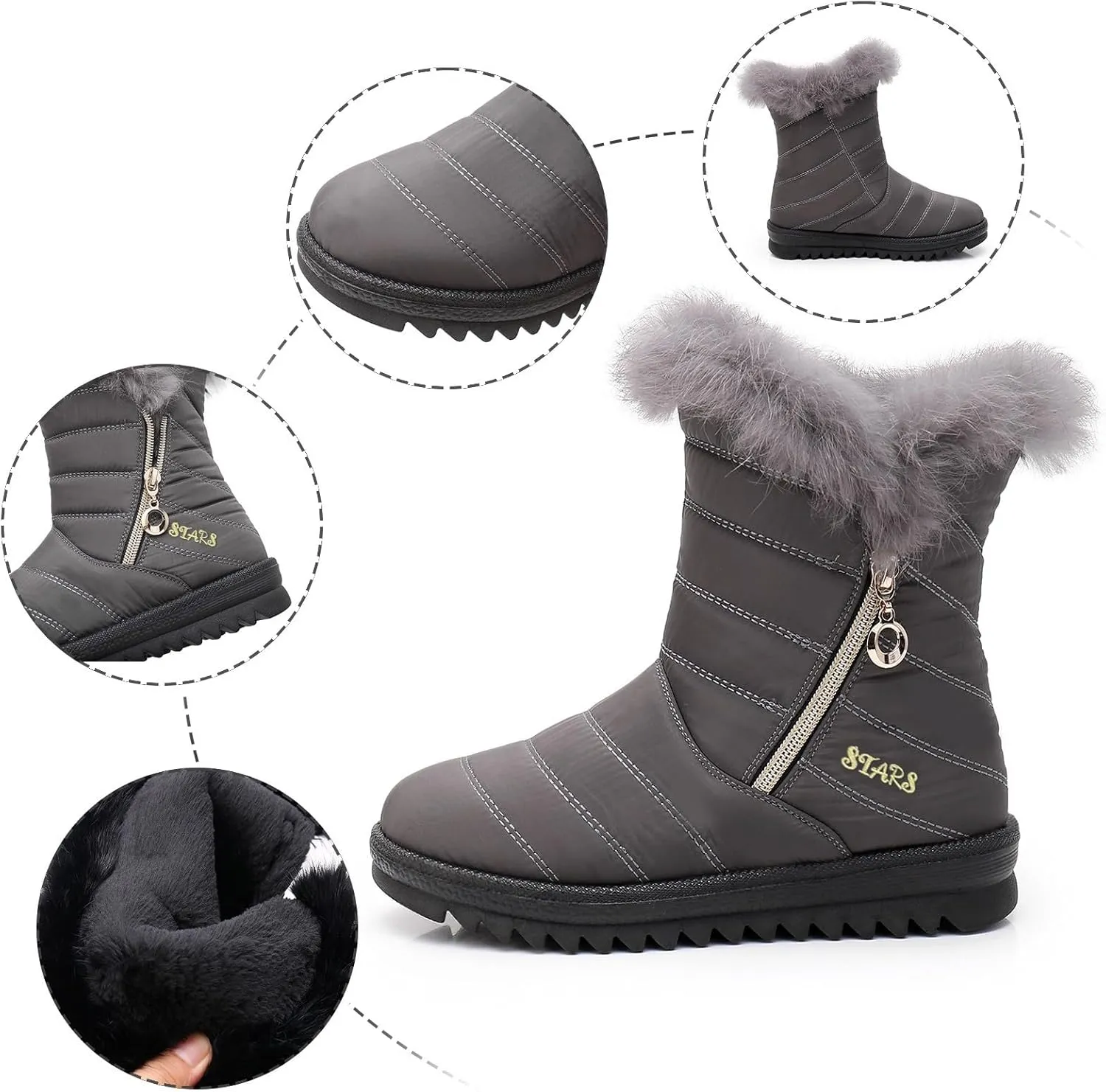 Snow Boots for Women Wide WidthEasy On Winter Boots for Ladies Womens Snow Boots Winter Shoes Warm Fur Lined Womens Short Snow Boot Steel Toe Boots for Men Snow Booties Men