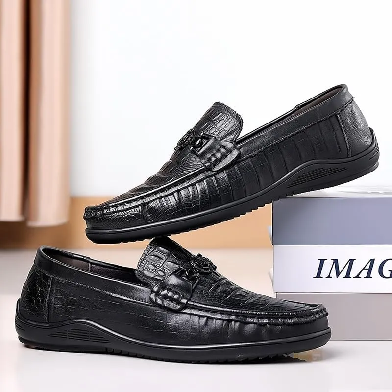Sophisticated Men's Leather Oxford Shoes with Plain Toe and Durable Rubber Outsole for Business Wear