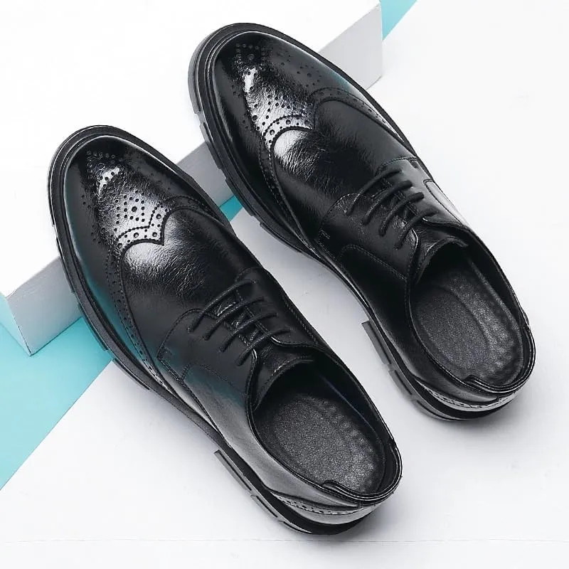 Sophisticated Men’s Oxford Style Dress Shoes for Corporate Events, Durable Leather Formal Footwear with Cushioned Insole for All-Day Wear