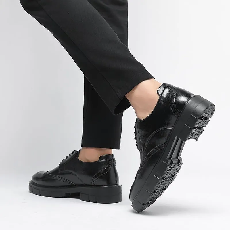 Sophisticated Men’s Oxford Style Dress Shoes for Corporate Events, Durable Leather Formal Footwear with Cushioned Insole for All-Day Wear