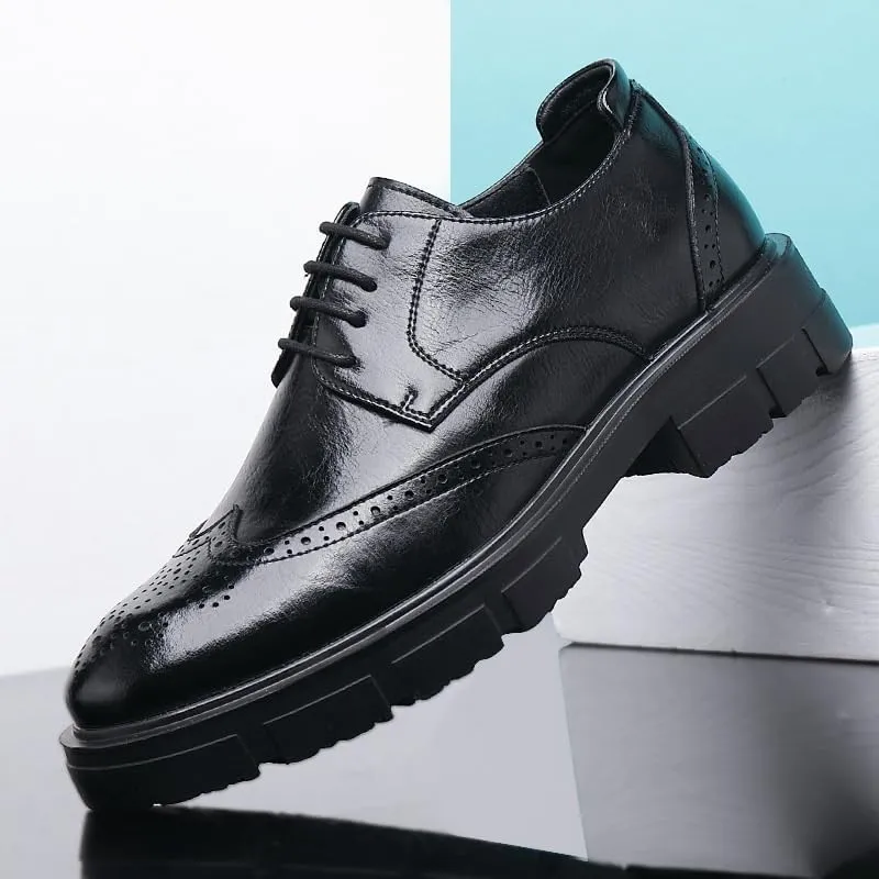 Sophisticated Men’s Oxford Style Dress Shoes for Corporate Events, Durable Leather Formal Footwear with Cushioned Insole for All-Day Wear