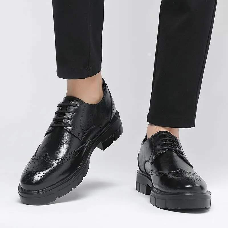 Sophisticated Men’s Oxford Style Dress Shoes for Corporate Events, Durable Leather Formal Footwear with Cushioned Insole for All-Day Wear