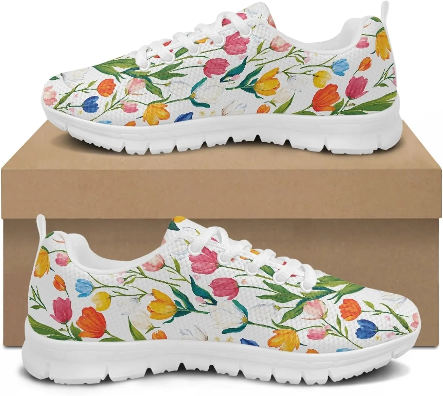 Sports Trainer Running Shoes for Women Teens Girls Causal Travel Sneaker Walking Low Heel Lace up Breathable Flexible