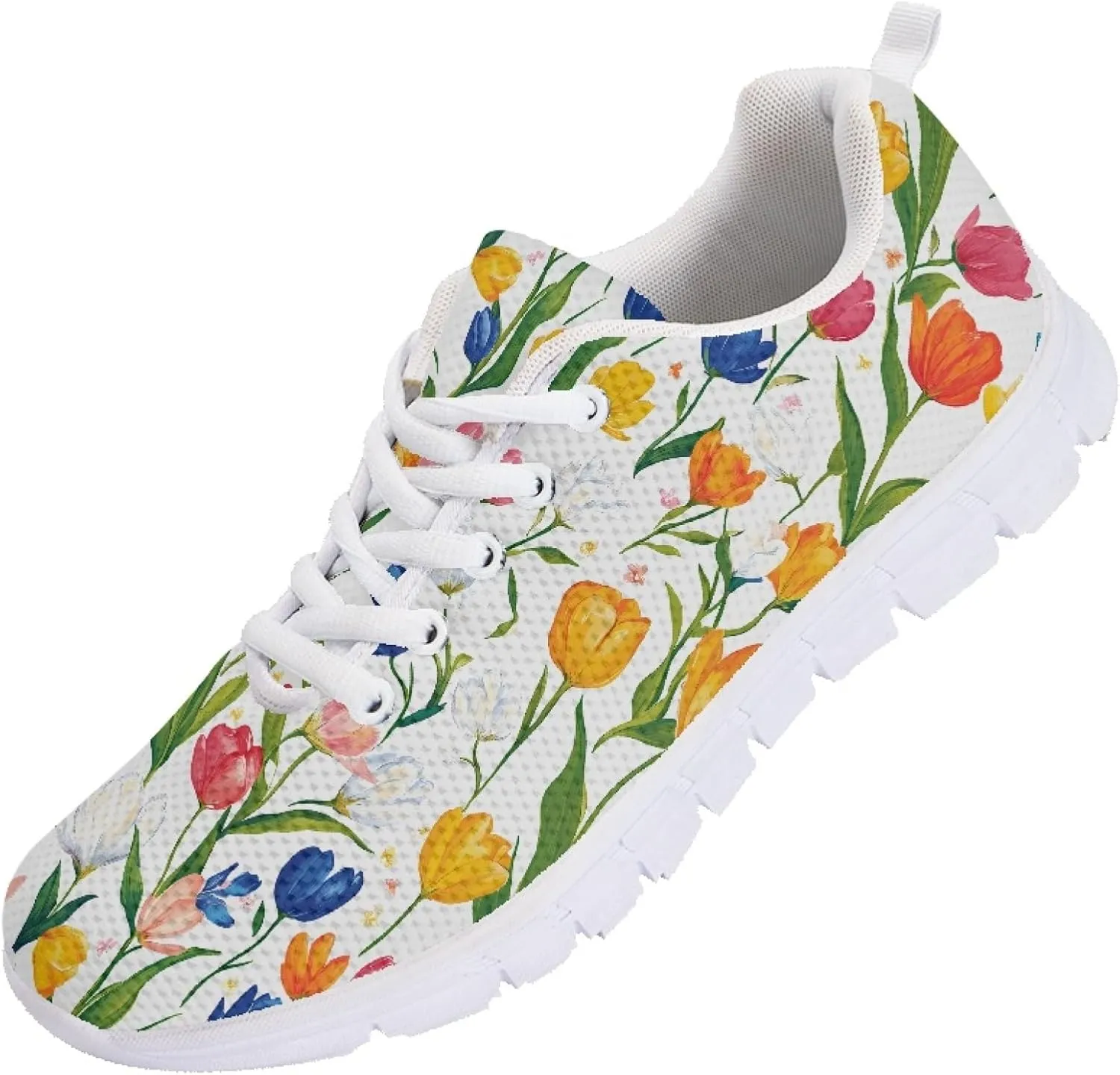 Sports Trainer Running Shoes for Women Teens Girls Causal Travel Sneaker Walking Low Heel Lace up Breathable Flexible