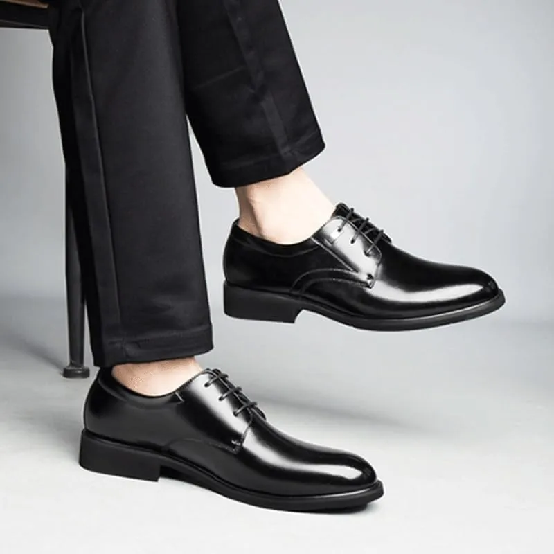 Traditional Men’s Oxford Lace-Up Dress Shoes for Weddings and Business Meetings, Breathable Leather Formal Shoes with Flexible Rubber Sole