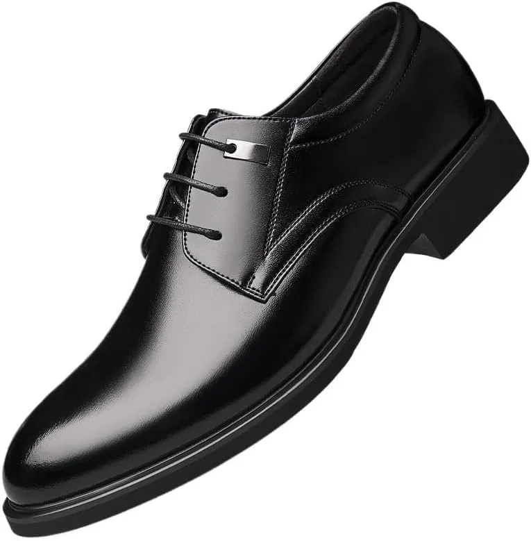 Traditional Men’s Oxford Lace-Up Dress Shoes for Weddings and Business Meetings, Breathable Leather Formal Shoes with Flexible Rubber Sole