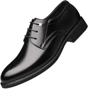 Traditional Men’s Oxford Lace-Up Dress Shoes for Weddings and Business Meetings, Breathable Leather Formal Shoes with Flexible Rubber Sole