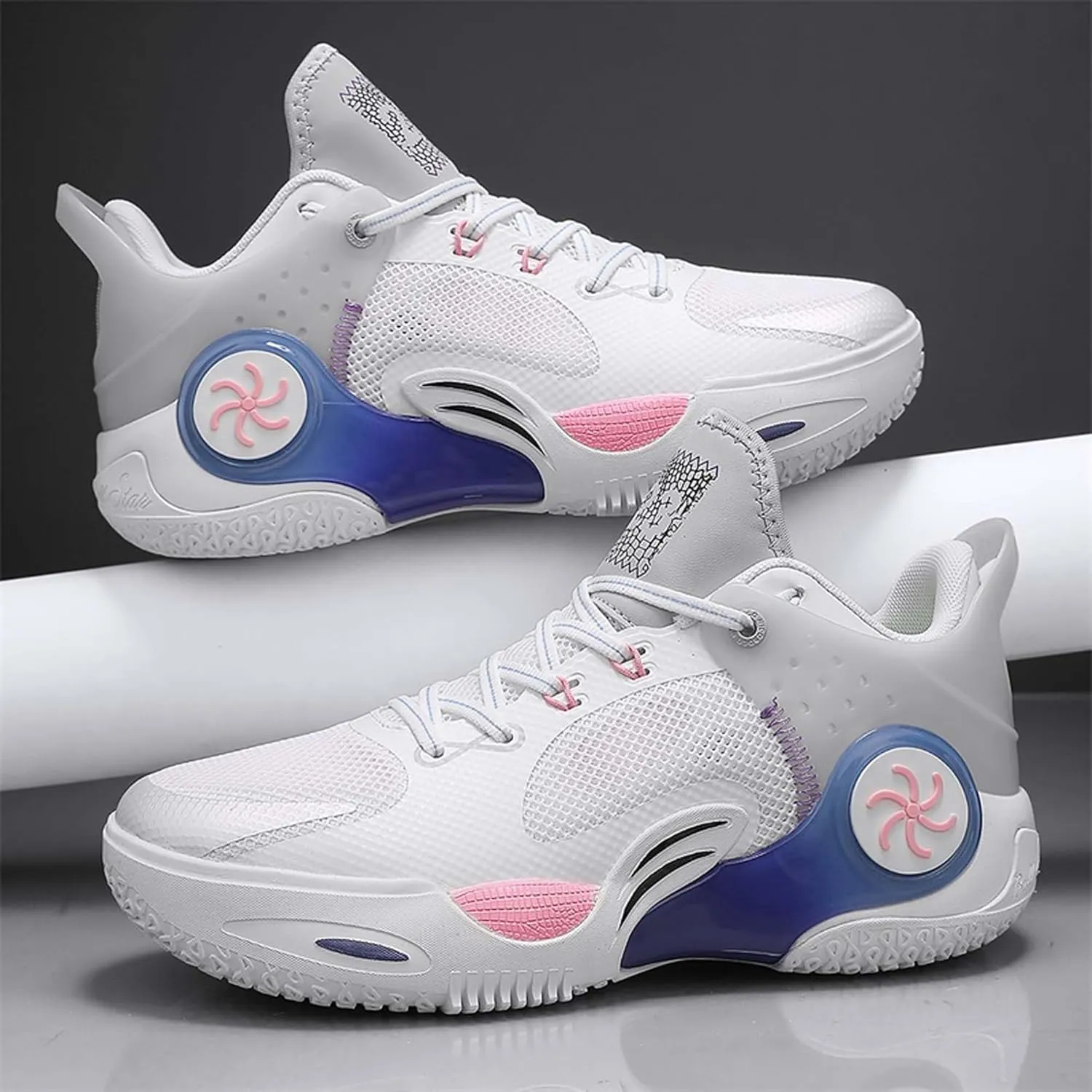 Unisex Anti-Slip Basketball Shoes Fashion Sneakers Breathable Mesh Training Running Shoes Casual Sports Walking Outdoor Shoes