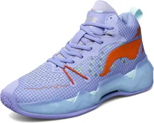 Unisex Fashion High Top Basketball Shoes Non-Slip Breathable Sports Running Shoes Lightweight Street Combat Basketball Shoes Outdoor Casual Walking Shoes Fashion Sneakers