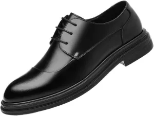Vintage-Inspired Derby Dress Shoes Textured Leather Finish for Weddings, Graduations & Corporate Networking Events