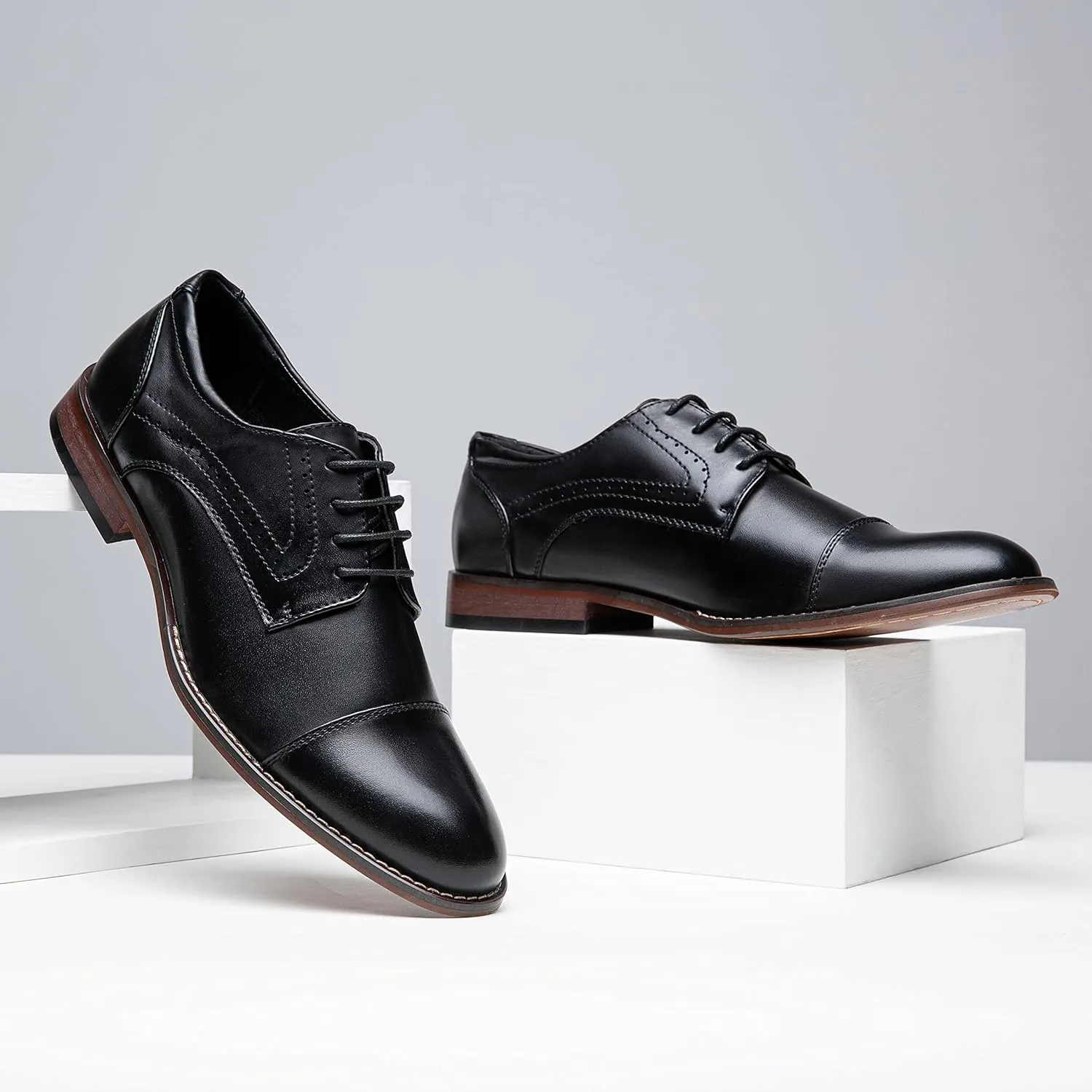 Vostey Men's Dress Shoes Classic Wingtip Brogue Men Oxfords