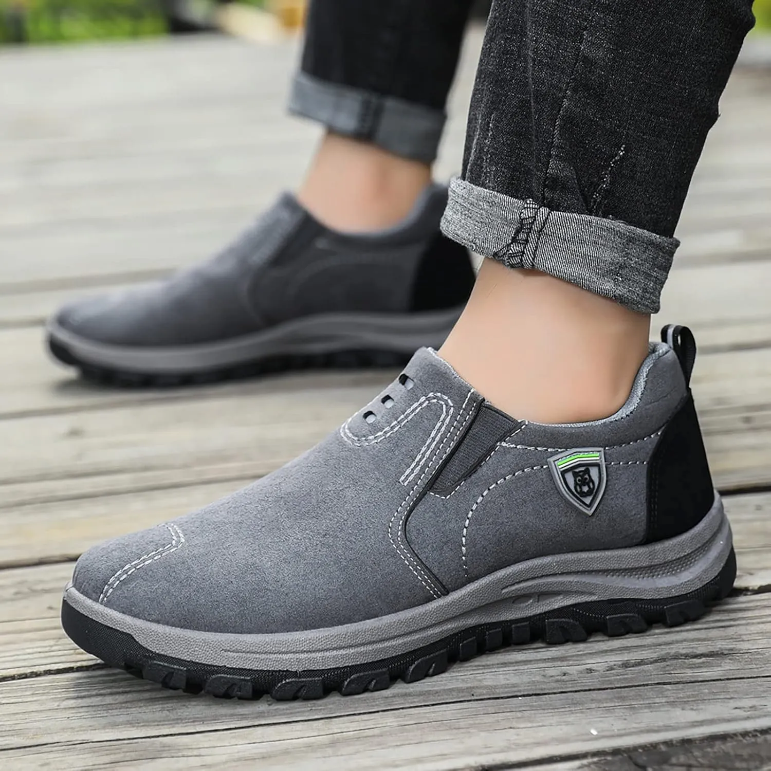 Walking Shoes For Men Slip-On Loafer Trekking Shoes Work Sneakers Waterproof Sneakers Hiking Sneakers Work Shoes