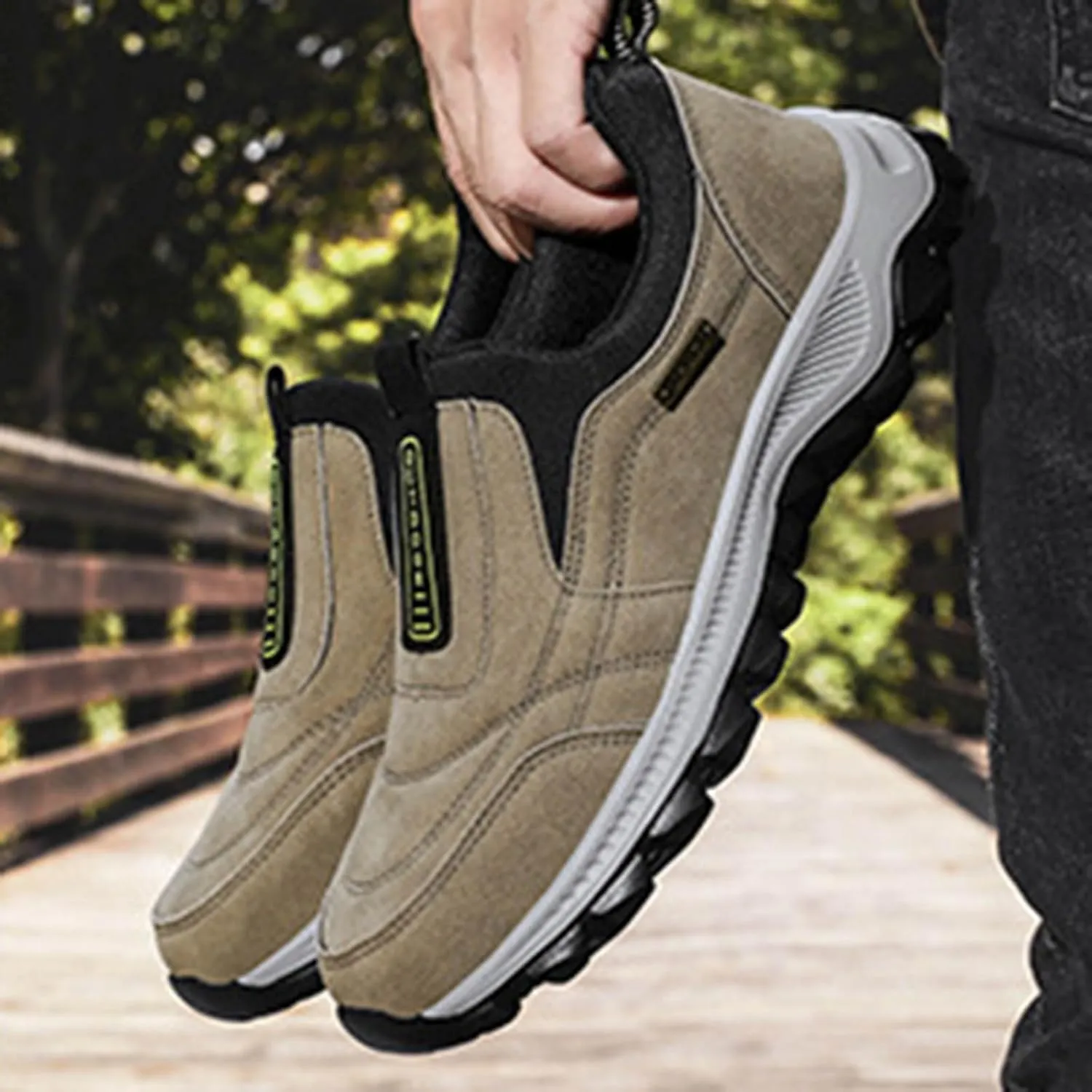 Walking Shoes For Men Slip-On Loafer Trekking Shoes Work Sneakers Waterproof Sneakers Hiking Sneakers Work Shoes