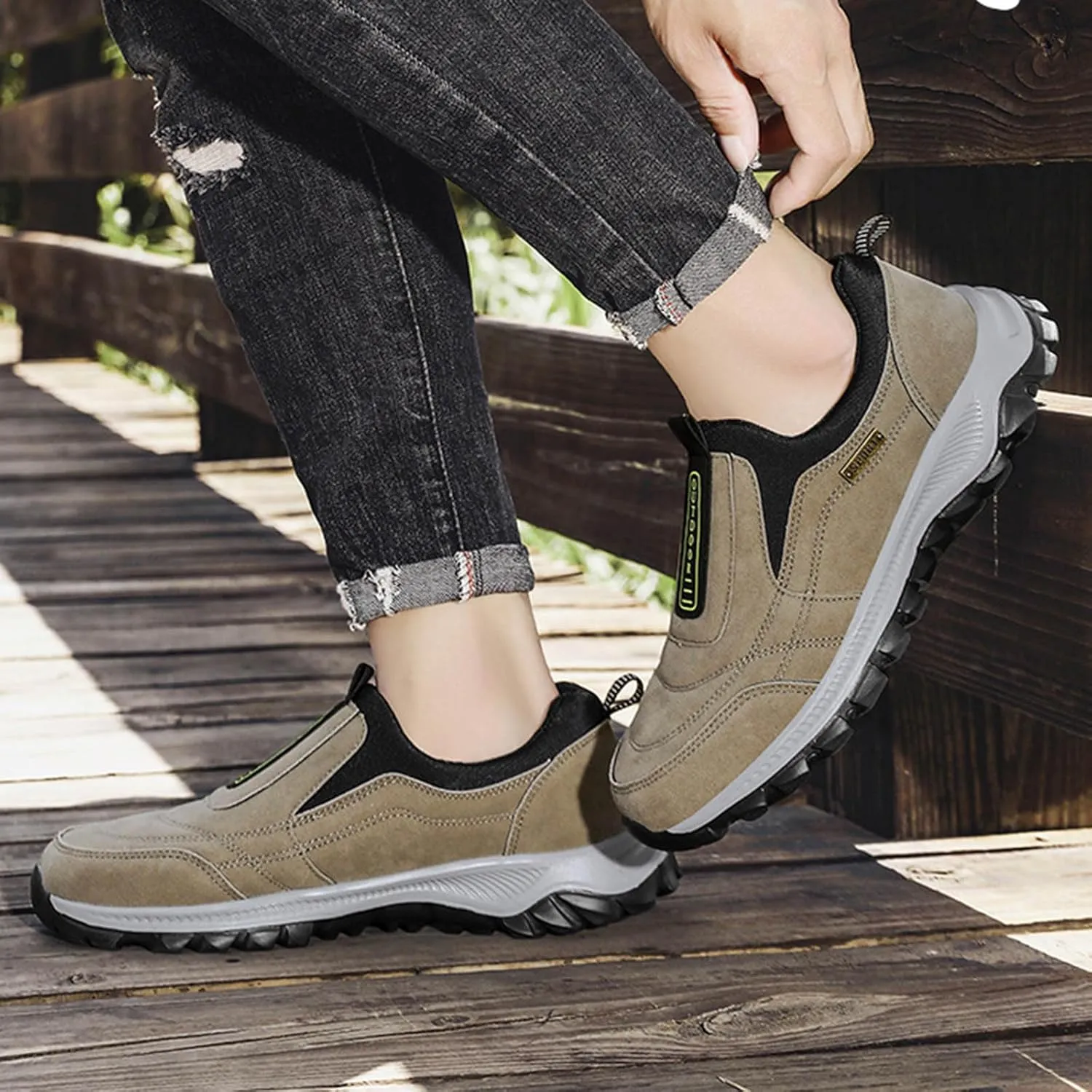 Walking Shoes For Men Slip-On Loafer Trekking Shoes Work Sneakers Waterproof Sneakers Hiking Sneakers Work Shoes