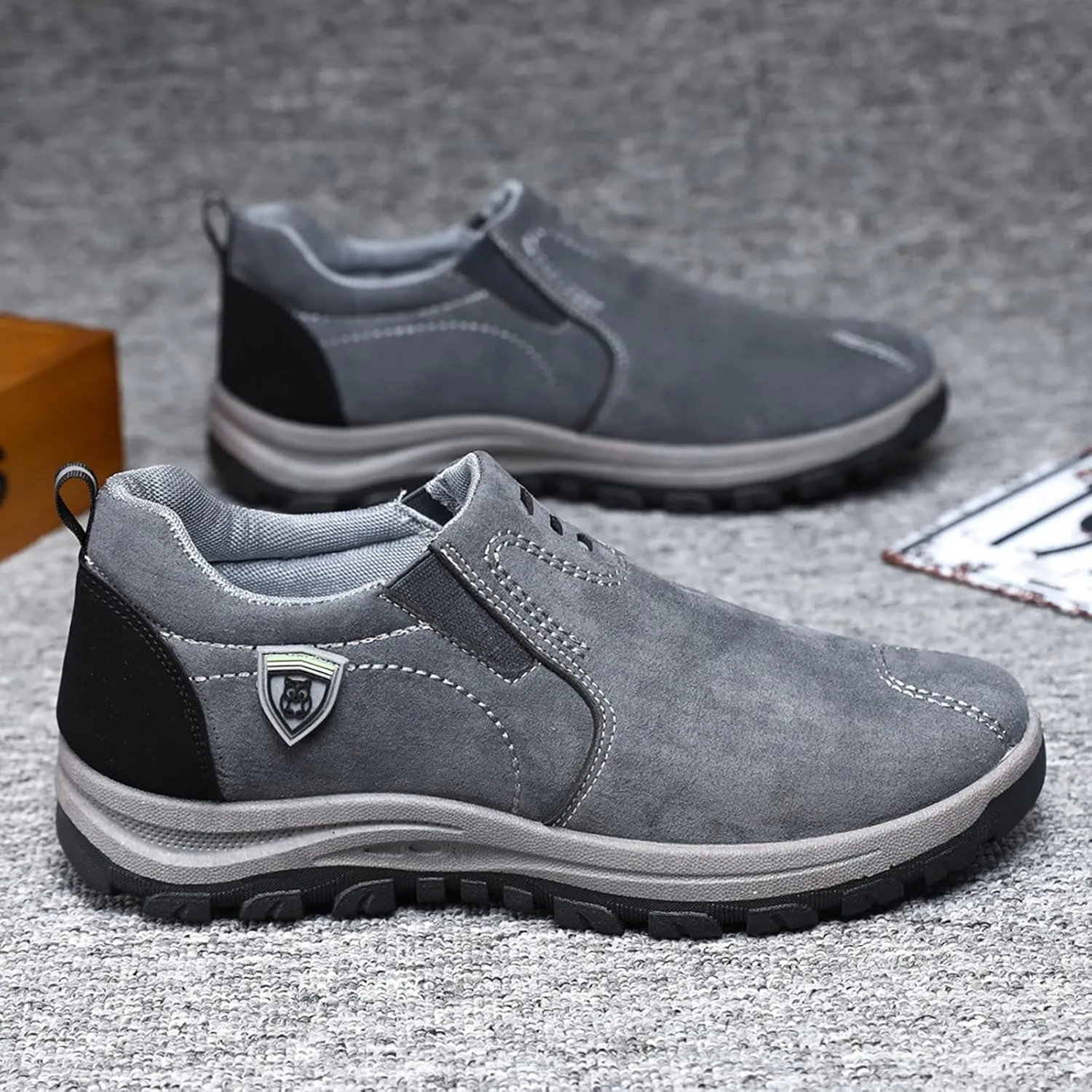 Walking Shoes For Men Slip-On Loafer Trekking Shoes Work Sneakers Waterproof Sneakers Hiking Sneakers Work Shoes