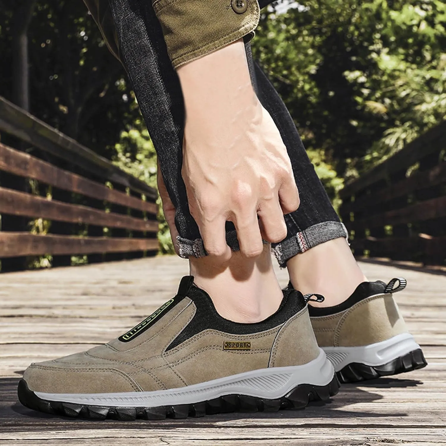 Walking Shoes For Men Slip-On Loafer Trekking Shoes Work Sneakers Waterproof Sneakers Hiking Sneakers Work Shoes