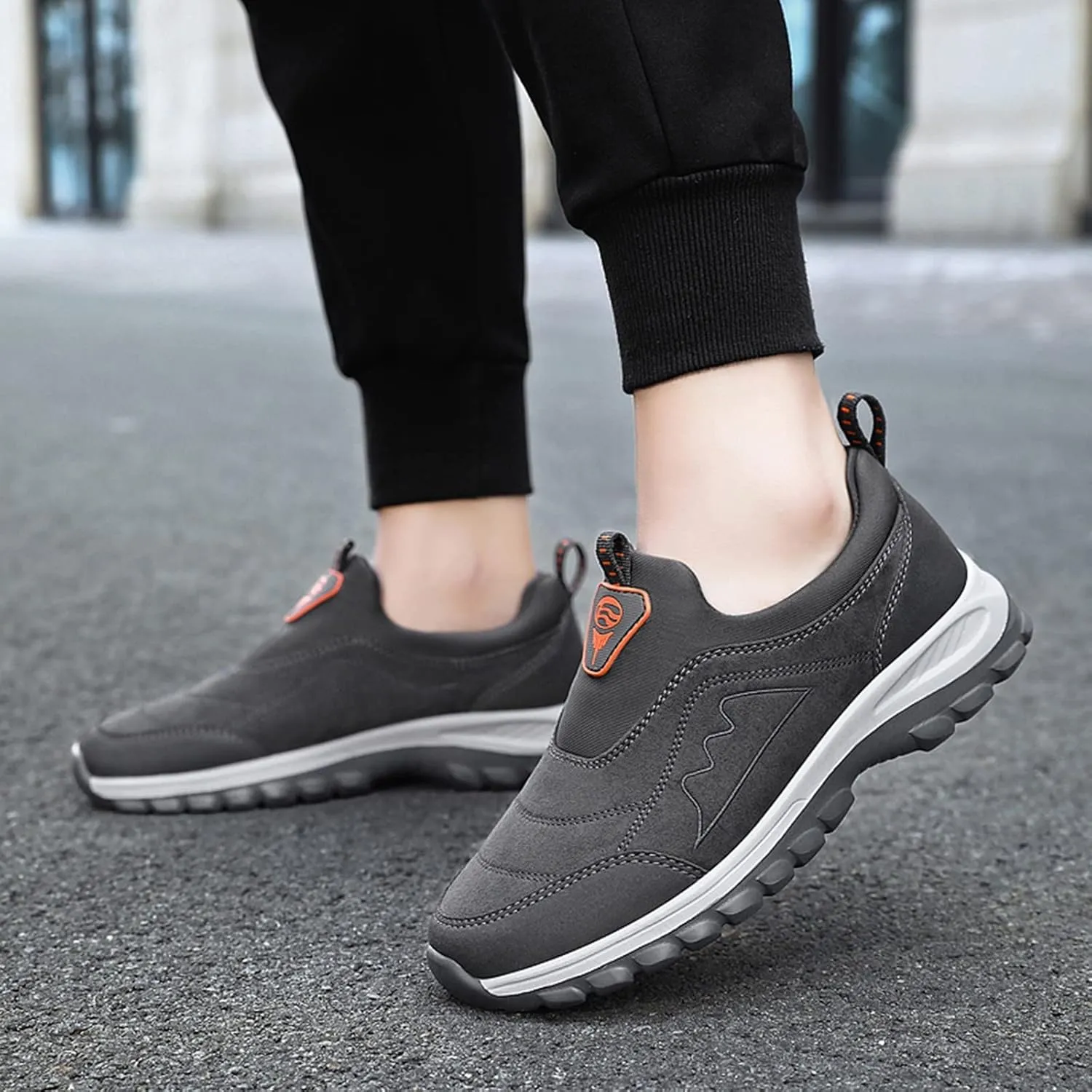 Walking Shoes For Men Slip-On Loafer Trekking Shoes Work Sneakers Waterproof Sneakers Hiking Sneakers Work Shoes