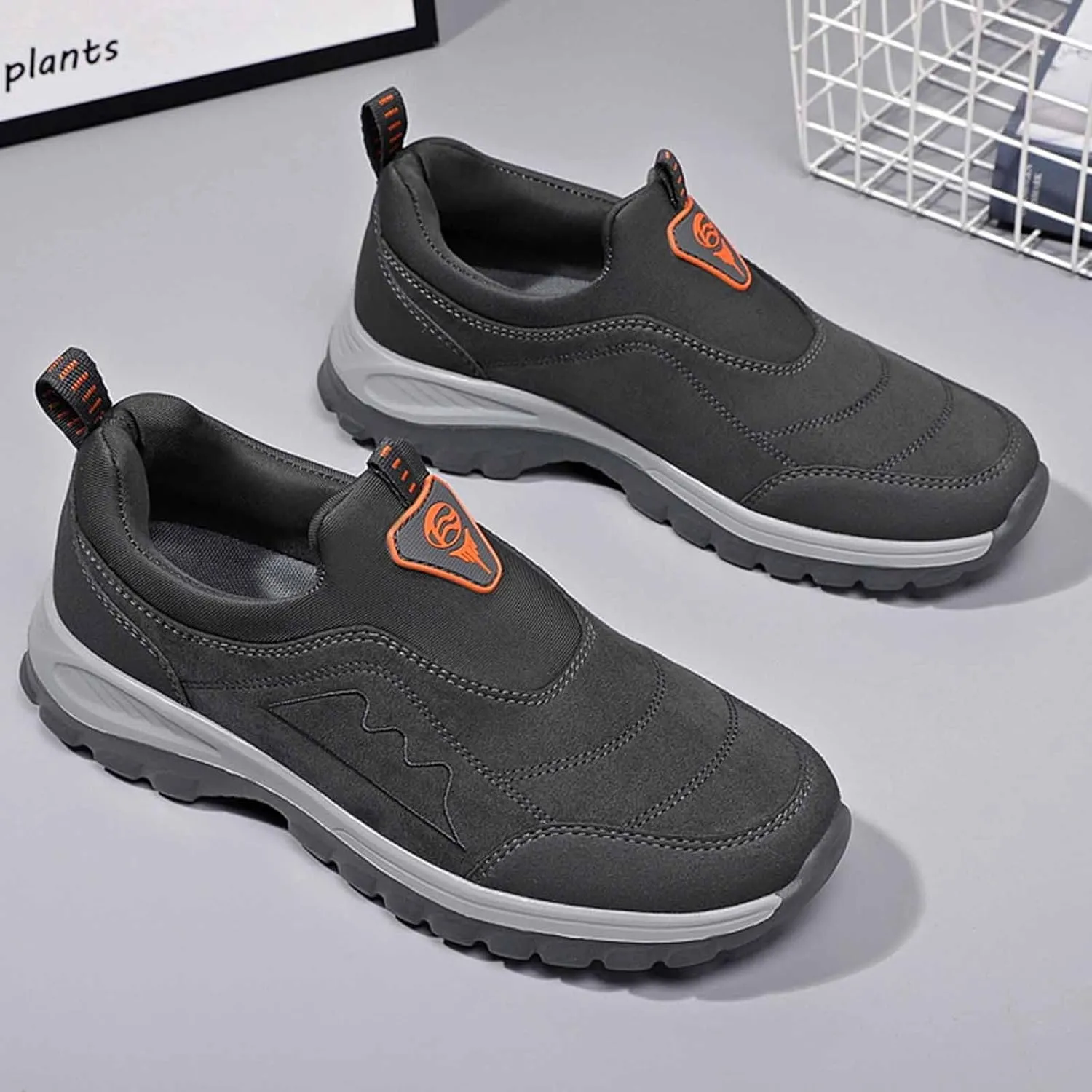 Walking Shoes For Men Slip-On Loafer Trekking Shoes Work Sneakers Waterproof Sneakers Hiking Sneakers Work Shoes