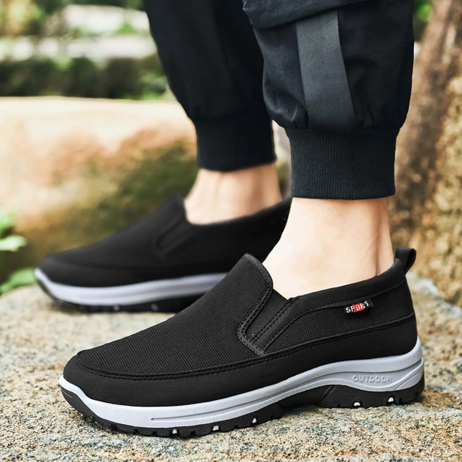 Waterproof Shoes for Men Breathable Trekking Trails Shoes Non-Slip Hiking Shoes Lightweight Casual Walking Shoes