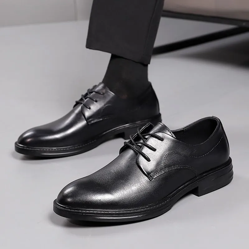 Wedding Office Business Leather Shoes Men Premium Leather Casual Slip on Breathable Driving Shoes Classic Lace-up Formal Oxfords