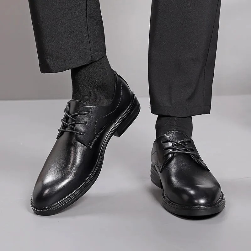 Wedding Office Business Leather Shoes Men Premium Leather Casual Slip on Breathable Driving Shoes Classic Lace-up Formal Oxfords