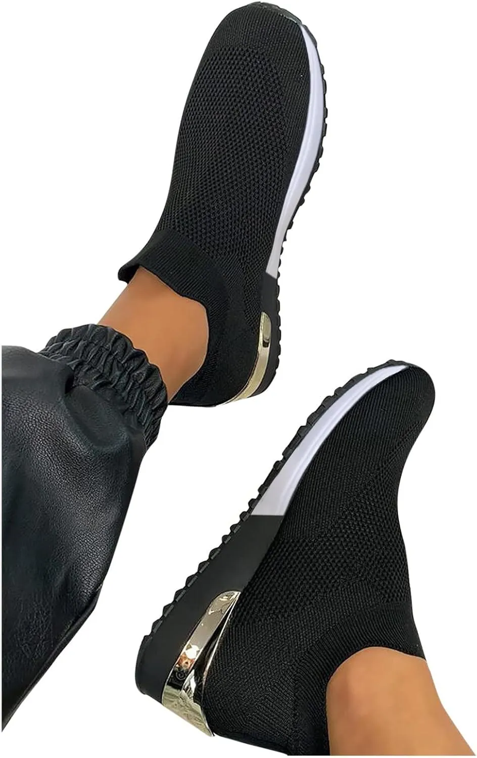 White Wide Width Casual Sneakers Women Cute Black Shoes for Women Womens Casual Shoes Slip On Loafers Silver Wedge Sneakers for Women Dressy Zapatos De Mujer CóModos Bajos para Fiesta Cerrados