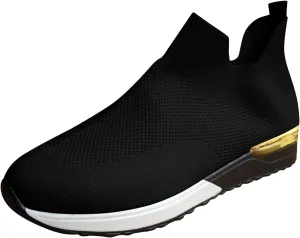 Wide Toe Box Casual Sneakers Women Walking Shoes Women Arch Support Slip On Gym Shoes for Women Wide Width Slip On Shoes Women Wide Toe Box Zapatos Negros De Tacon Bajo para Mujer