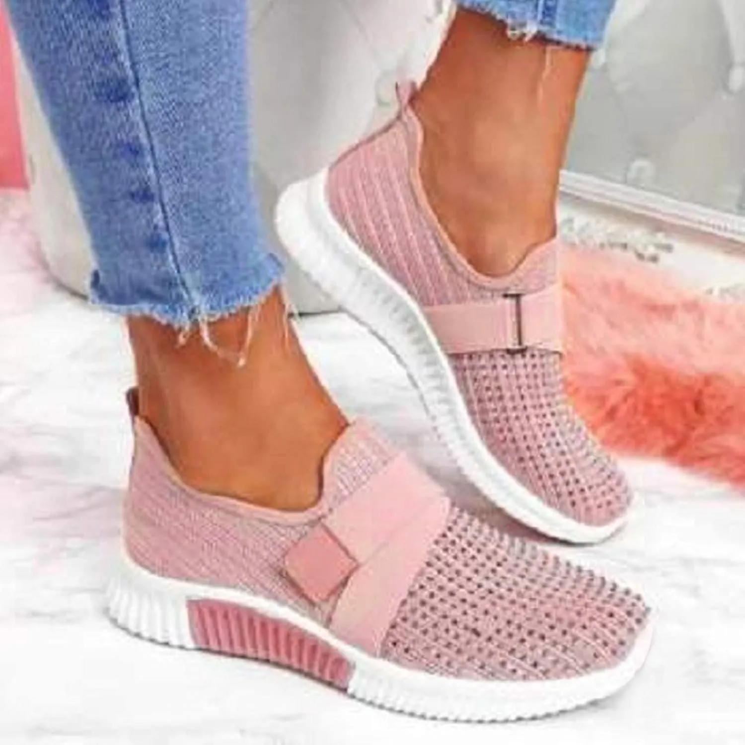 Wide Width Platform Sneaker for Women Sneakers Slip On Women's Non Slip Work Shoes Nursing Shoes Women Comfortable Womens Walking Shoes Slip On Arch Support Women's Slip On Shoes Wide Toe Box