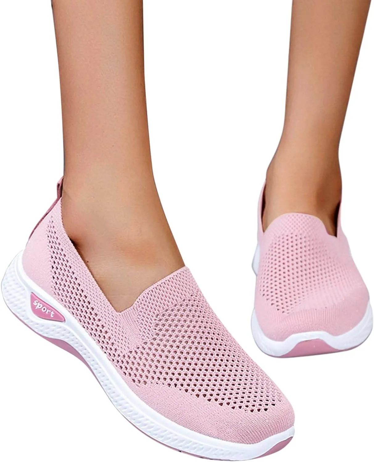 Women Canvas Slip On Sneakers Casual Walking Shoes Lightweight Flat Comfortable Elastic Non Slip Loafers