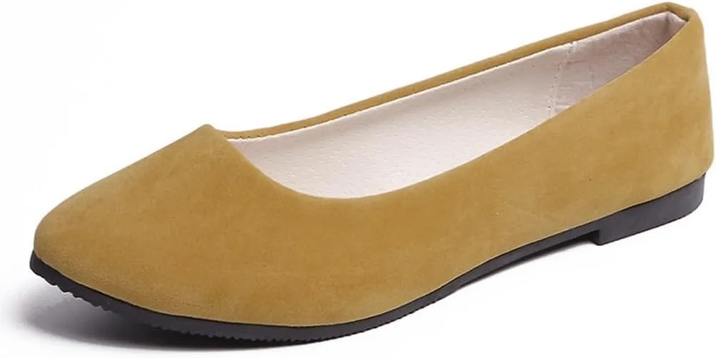 Women Girls Solid Big Size Slip On Flat Shallow Comfort Casual Single Shoes Shoes Casual Boots, 6.5