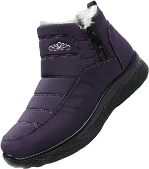 Women Winter Boots Waterproof Ladies Slip On Snow Boots Women Shoes with Hook Loop Barefoot Shoes Grounded Footwear Hiking Womens Cowboy Boots Men's Winter Booties