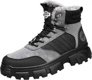 Women Winter Boots with Zipper Mens Hiking Sneakers Ankle Booties Waterproof Shoe Barefoot Shoes Grounded Footwear Steel Toe Shoes for Men Men Snow Booties
