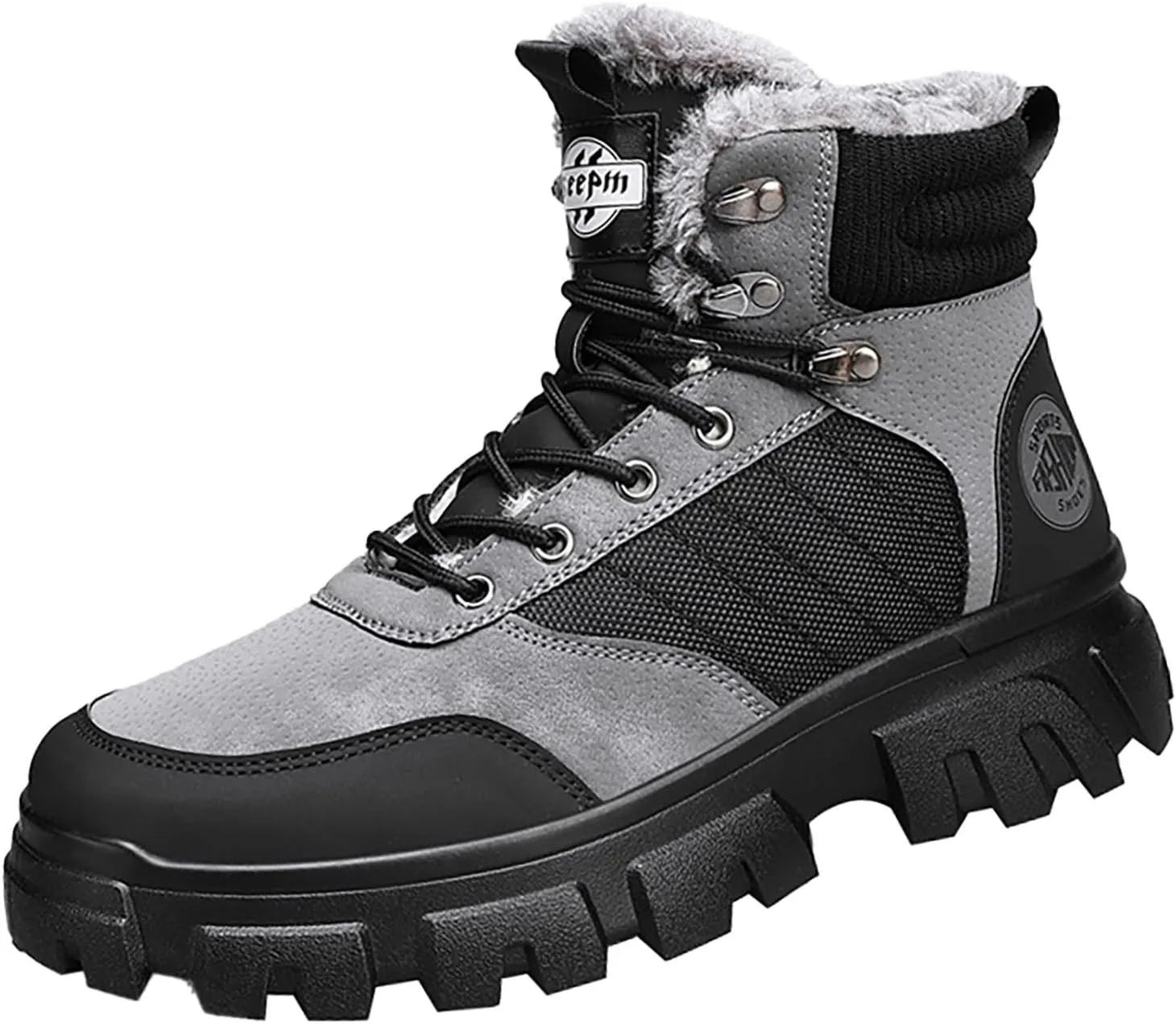 Women Winter Boots with Zipper Mens Hiking Sneakers Ankle Booties Waterproof Shoe Barefoot Shoes Grounded Footwear Steel Toe Shoes for Men Men Snow Booties