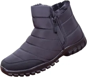 Womens Boots Winter Waterproof Low Snow Boots for Ladies Snow Boots for Women Winter Warm Fur Lined Women's Slip On Winter Boot Chelsea Boots Women Mens Winter Booties