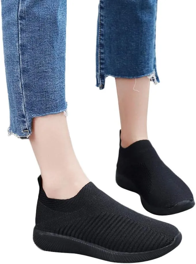 Womens Platform Sneakers Fashion Slip Resistant Nurse Shoes for Women Womens Shoes Casual Fall Boots Womens Shoes Sneakers Slip On Black and White Women's Athletic Shoes