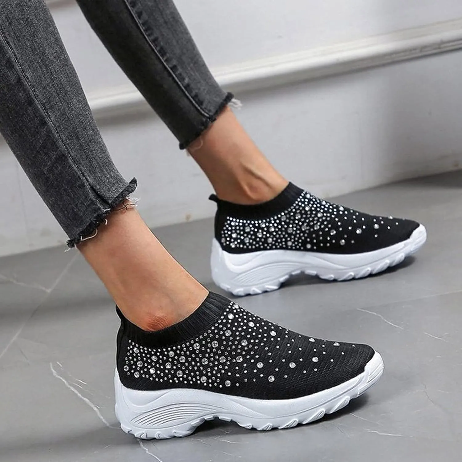 Womens Running Shoes Wide Width Trendy Sneakers for Women 2023 Black Womens Shoes Casual Fall Slip Ons Sneakers for Women Slip Ons Zapatos Plataforma De Mujer Elegantes para Fiestas Negros