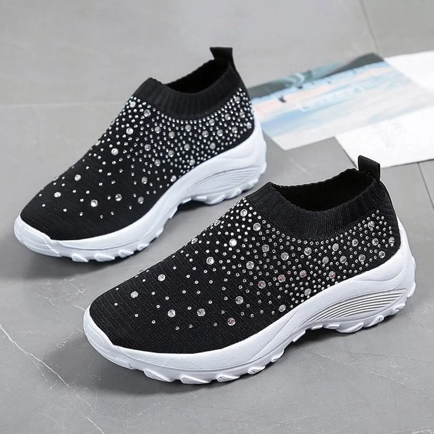 Womens Running Shoes Wide Width Trendy Sneakers for Women 2023 Black Womens Shoes Casual Fall Slip Ons Sneakers for Women Slip Ons Zapatos Plataforma De Mujer Elegantes para Fiestas Negros